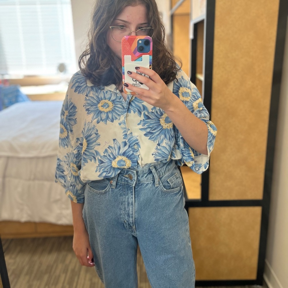 August Silk Floral Button Down